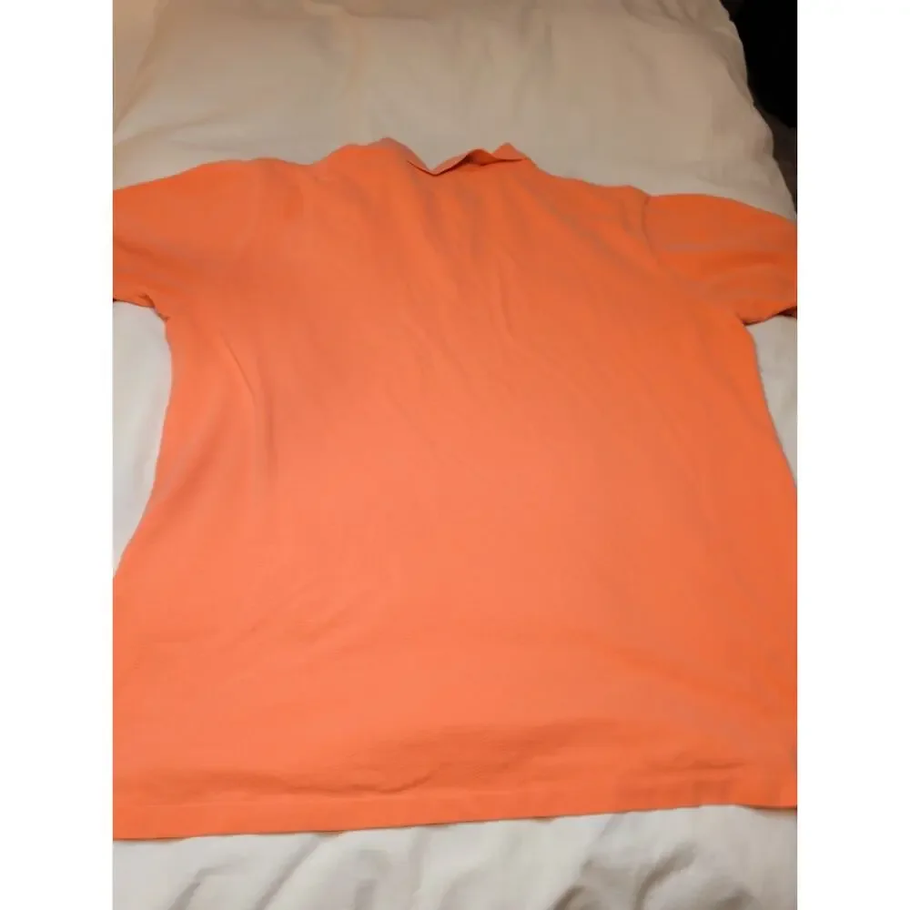 Polo Ralph Lauren Men's Polo Shirt Orange Short Sleeve Blue Pony Cotton Mesh XL